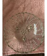 Vintage Anchor Hocking Clear Glass Bubble &amp; Swirl Tri Footed Serving Bowl - $19.70 CAD
