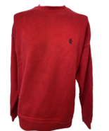 Nautica Men&#39;s Red Cotton Crew Neck Long Sleeve Pullover Sweater Size L - $12.34