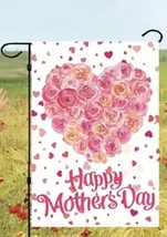 Happy Mother&#39;s Day Rose Heart Flowers ~  Garden Flag ~ 12&quot; x 18&quot; ~ NEW! - £7.42 GBP