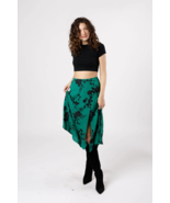 Band of the Free BOG Skirt Small Etta Emerald Green Floral Midi Front Sl... - £25.17 GBP