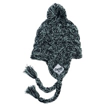Neff Women&#39;s Black Ashes Tassel Pom Slouch Beanie Knit Cap Winter Ski Hat NWT - £15.94 GBP