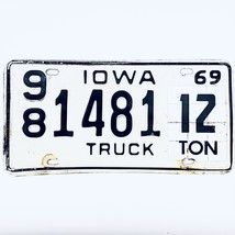 1969 United States Iowa Worth County 12 Ton Truck License Plate 98 1481 - $18.80
