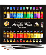 Acrylic Paint Set Canvas Art Paints 24 Colors Perfect Paint Finish (0.41... - £11.96 GBP