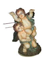 angel end table resin 25" tall 16" diameter glass, 10.5" bottom diameter - $12.00