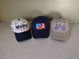 LOT OF 3 Disney Mickey Mouse Adjustable Hat Hats USA Flag Lounge Stripes Adult - £21.83 GBP