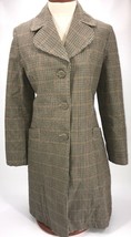 Thomas Burberry Car Coat Plaid Tartan Long Quilted Cotton Big Buttons Womens Med - £316.48 GBP