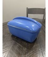 Hall Blue Ceramic Refrigerator Dish &amp; Lid Vintage Art Deco 5014 for West... - $55.48 CAD