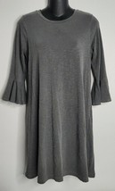 SUNDRY Gray Ruffle Sleeve Shirt Dress Size 0 XS Grey Anthropologie - £21.57 GBP