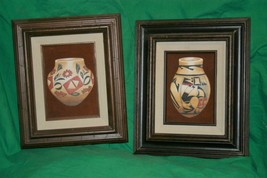 Erv Johnson Native American Indian Hopi Suede Painting Maria Martinez Pottery Nm - £189.04 GBP