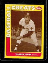 Vintage 1990 Philadelphia Cmc Swell Greats Baseball Card #86 Warren Spahn Braves - £6.58 GBP