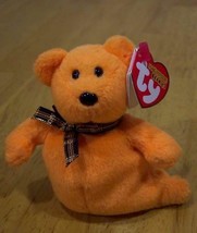 TY Halloweenie Beanies HAUNTED ORANGE TEDDY BEAR GHOST 2007 w/ TAG - $14.85
