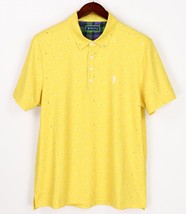 William Murray Golf Polo Shirt Mens Medium Yellow Origami Scotch Geometric Print - $32.31