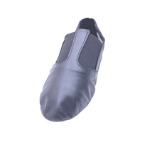 Leo&#39;s Jazz Sandals Dance Shoes Split Sole Black Leather 4 Slip On Stretc... - £21.80 GBP