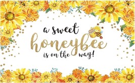 Bee Baby Shower Photography Backdrop 7&#39;x5&#39; &quot; a sweet honeybee is on the way &quot; - £11.66 GBP