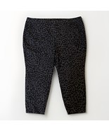 Lane Bryant Cropped Pants 28 Pull On Black Gray Animal Print Elastic Zip... - $40.74 CAD
