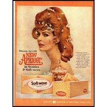 1964 Scott Paper Scotties Tissue Apricot Vintage Print Ad Redhead Model Wall Art - £8.20 GBP