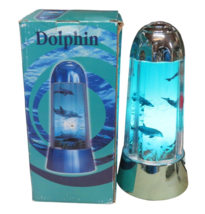 Vintage Dolphin Rotating Motion Lamp Light Spencer Gifts w/ Original Box Working - £38.72 GBP