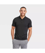 All In Motion Men&#39;s Black Textured Short Sleeve Polo Shirt - Size: 2XL - $13.27