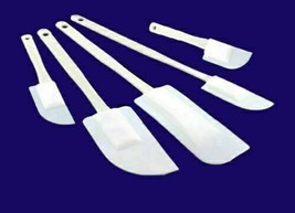 5 PCS White Spatulas Mixing Plastic Set Utensils Cake Cooking Baking Kitchen - £6.89 GBP