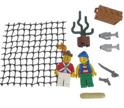 Lego Pirates Mini figure Set Imperial Soldier Officer Green Blue vest Fish Net - £10.71 GBP