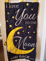 love you to the moon and back stars wall hanging quilted handmade home d... - $46.53
