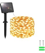 Solar String Lights Outdoor Waterproof 50LED 5M 16.4FT 8 Modes Solar Lig... - £12.44 GBP