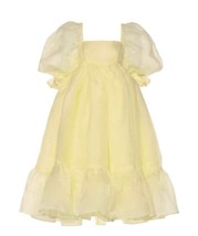 NWT Selkie The French Puff in Baby Banana Yellow Organza Puff Midi Dress S - £154.73 GBP