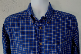 Brooks Brothers REGENT Blue Plaid Flannel Shirt Size: M 100% Cotton Button Down - £18.01 GBP