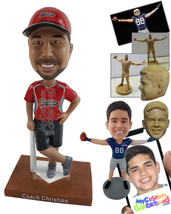 Personalized Bobblehead Baseball Player Leaning On His Bat - Sports &amp; Hobbies Ba - £72.74 GBP