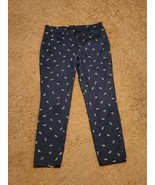 NYDJ Women's Size 10 Dark Navy Blue Dragonfly Print Stretch Ankle Pants - $19.79