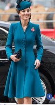 CUSTOM MADE Kate Middleton Teal Coat For Anzac Day service at Westminste... - £353.86 GBP