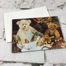 Vintage 90’s Cleo Christmas Cards Teddy Bears Opening Gifts Matching Lot... - £11.86 GBP
