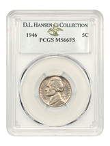 1946 5c Pcgs MS66 Fs Ex: D.L. Hansen - £1,257.37 GBP