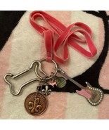 Victoria&#39;s Secret Pink Bone Guitar Charms Collectible Vintage Keychain N... - $149.99