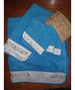 NEW Norwex Bath Hand Towel &amp; 3 Washcloth Set Marine Microfiber Blue - FR... - $1,322.84 MXN