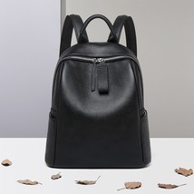 Uxury 100% Leather Fashion Women Backpack Preppy Style Girl&#39;s Schoolbag beige Ho - £119.29 GBP