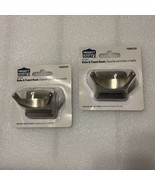 Two (2) Brushed Nickel Robe &amp; Towel Hooks ~ 4980258 - $24.35
