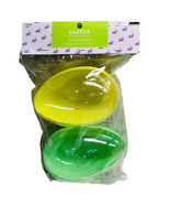 LARGE JUMBO FILLABLE EASTER EGG PLASTIC CONTAINER Lot of 2 Green Yellow ... - £11.61 GBP