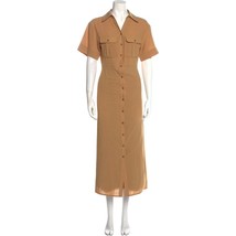 A.L.C. Women&#39;s Florence Pleated Midi Dress Raffia Tan Size 8 MSRP $695 NWT - £389.24 GBP