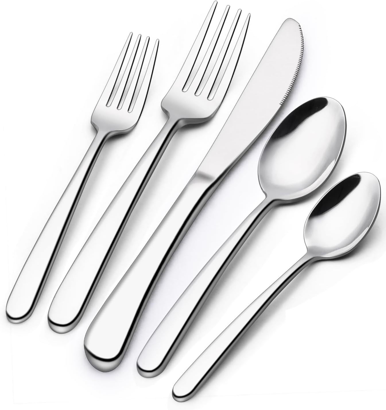 60-Piece Silverware Set For 12, Wildone Premium Stainless Steel, Dishwas... - $39.92