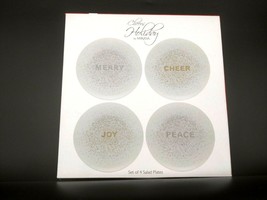 Porcelain Set of 4 Cheers Holiday Confetti Salad Plates by Mikasa - £31.14 GBP