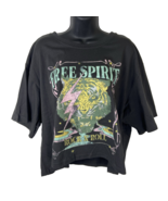 Free Spirit Rock &amp; Roll Eighty Eight Oversized Short Sleeve Crop Shirt S... - $25.97 CAD