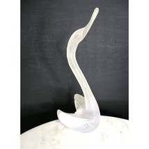 Vintage Lucite MCM Large Swan Bird Frosted Clear Sculpture Midcentury Figurine - $67.30