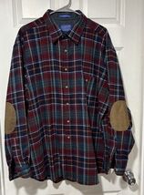 Pendleton Mens XXL %100 Wool Leather Elbow Patch Flannel Button Up Shirt  - $59.99