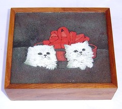 wooden painting chest box gemstone painting box Cat painting - £115.25 GBP