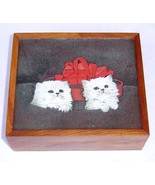 wooden painting chest box gemstone painting box Cat painting - $2,755.34 MXN