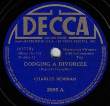 Charles Newman (Harmonica Virtuoso) 78 Dodging A Divorcee / Night &amp; Day ... - £5.46 GBP