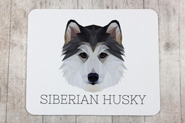 A computer mouse pad with a Siberian Husky dog. A new collection with the geomet - £7.92 GBP