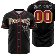 Custom Baseball Jersey Pirates of the Caribbean Unisex Shirt Jack Sparro... - £17.82 GBP+