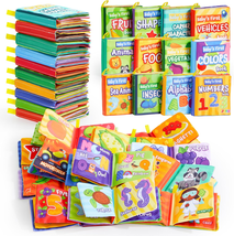 12 Pcs Bath Books, Nontoxic Fabric Soft Crinkly Cloth Books, Waterproof,... - $37.86